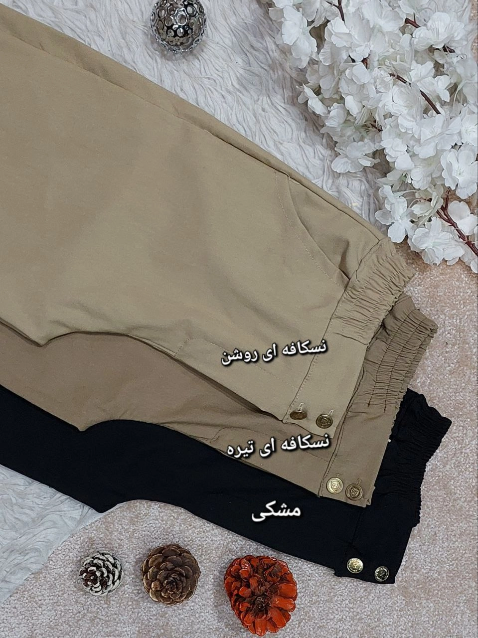 شلوار زنانه مدل نیم بگ کتان 532