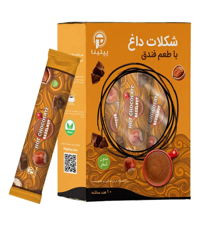 شکلات داغ با پودر شیر فندق پپتینا جعبه 10 عددی