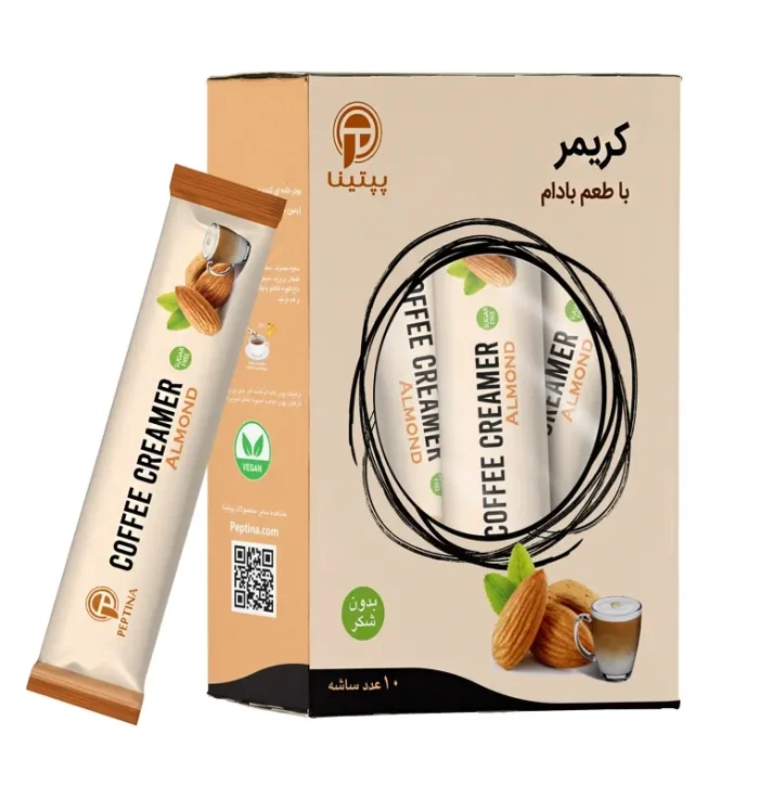کریمر غیر لبنی با پودر شیر بادام پپتینا بسته 10 عددی