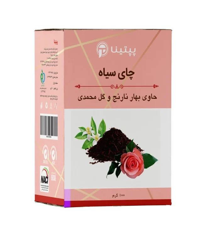 چای سیاه بهار نارنج و گل محمدی پپتینا بسته ۱۰۰ گرمی