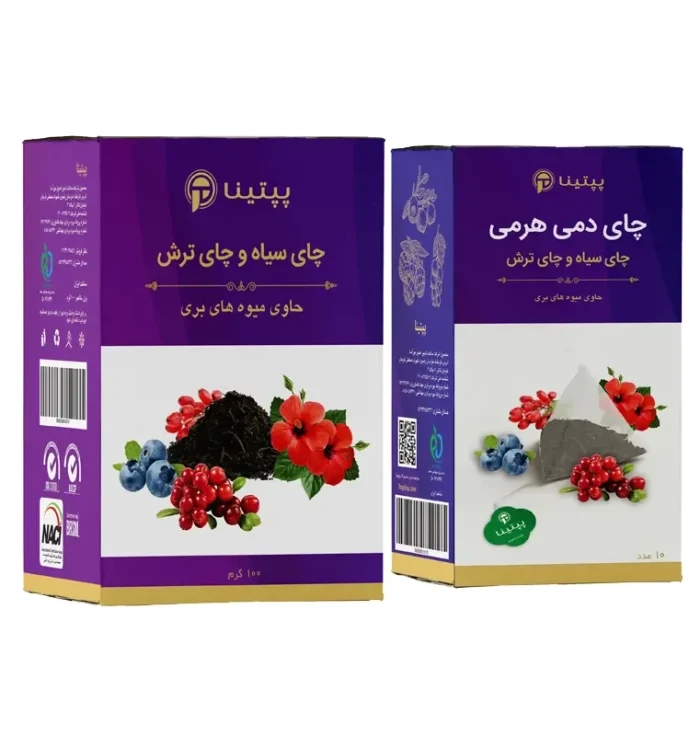 چای سیاه و چای ترش حاوی میوه‌های بری پپتینا جعبه 100 گرمی