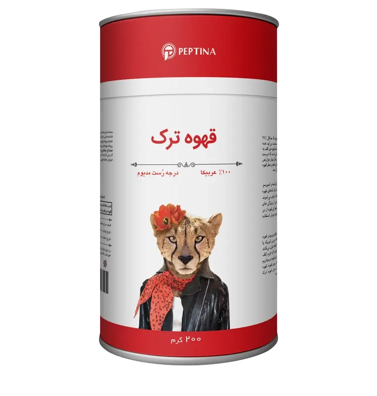 پودر قهوه خالص ترک بدون کافئین پپتینا قوطی 200 گرمی